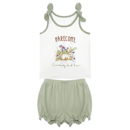 Kids Summer Sleeveless Tank Top Outfit Set