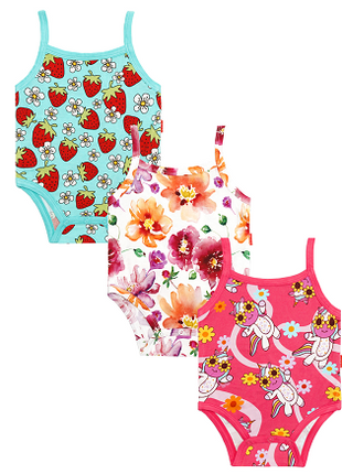 Baby Girl 3-Pack Sleeveless and Camisole Bodysuit