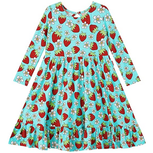 Girl Back Hollow Strawberry Field Dress