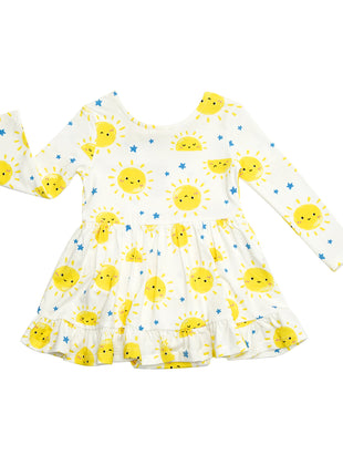 Long Sleeve Pomper Dress for Baby Girl