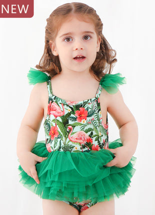 Baby Flamingo Green Mesh Mini Tutu