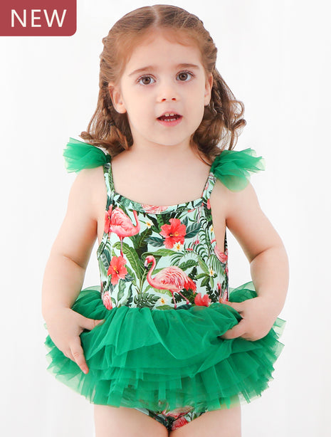 Baby Flamingo Green Mesh Mini Tutu