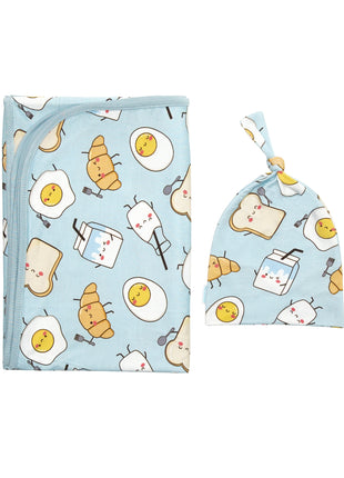 Newborn Swaddle Blanket with Hat Set