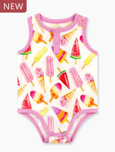 Summer Ice Cream Sleeveless Bodysuit