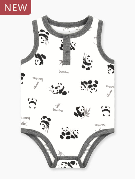 Cute Panda Sleeveless Bodysuit