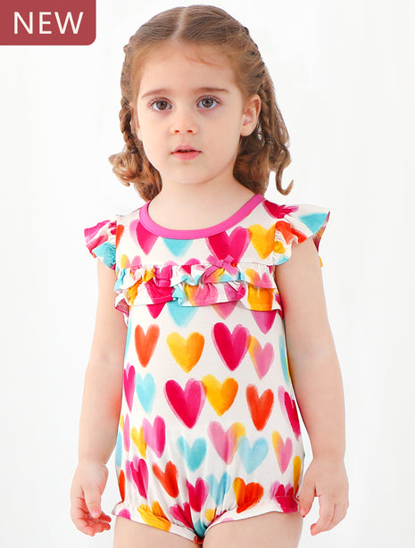 Colorful Love Heart Baby Girl Bodysuits