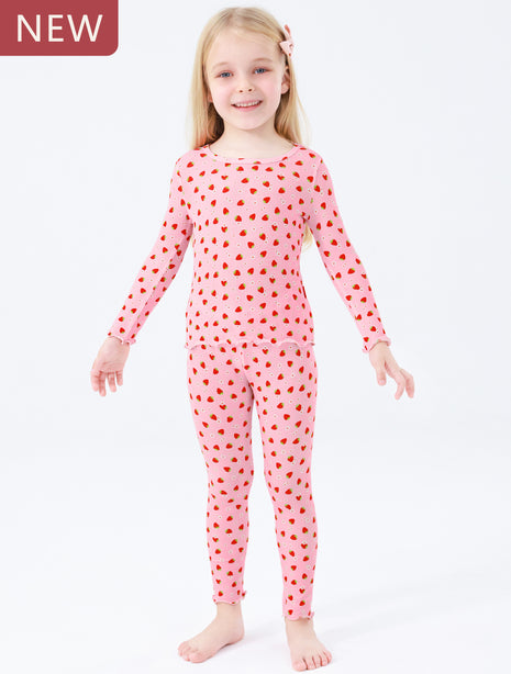 Kids Girl Cute Strawberry Pajama Sets