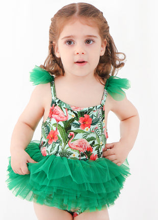 Baby Flamingo Green Mesh Mini Tutu