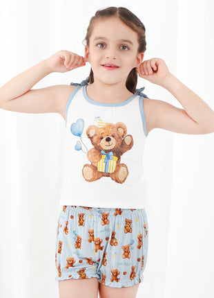 Bow Tie Overalls Shorts Sets