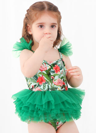 Baby Flamingo Green Mesh Mini Tutu