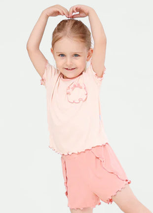 Toddler Girl Summer Outfits Short Sleeve Tee and Shorts Set