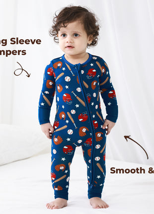 Baby Baseball Long Sleeves & Pants Rompers