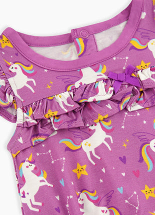 Baby Girl Little Unicorn Purple Bodysuit