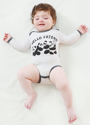 Baby Boy 3 Pack Panda Bodysuits with Long Pants