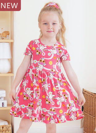 Toddler Girls Short Sleeve Summer Dress