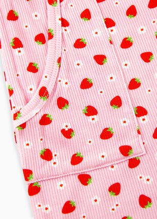 Fluorescent Strawberry Sleeveless Romper