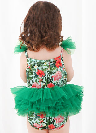 Baby Flamingo Green Mesh Mini Tutu