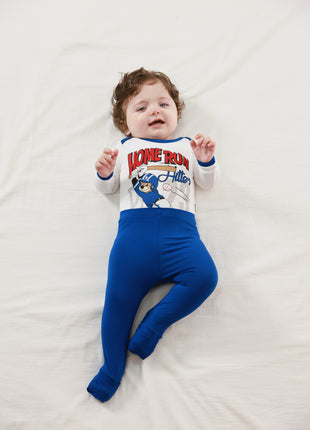 Boy 3 Pack Baseball Bodysuits with Long Pants Set