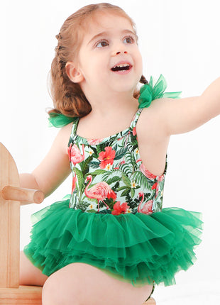 Baby Flamingo Green Mesh Mini Tutu