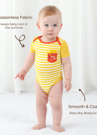 3-Pack Baby Boys Bodysuit Short Sleeve Rompers