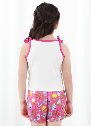 Pink Unicorn Overall Shorts Outfit Set