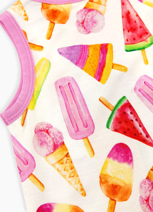 Summer Ice Cream Sleeveless Bodysuit