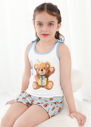 Bow Tie Overalls Shorts Sets