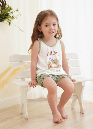 Kids Summer Sleeveless Tank Top Outfit Set