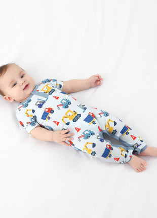 Baby Boy Rompers Short Sleeve Jumpsuit with Pants