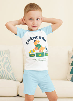 Kids Boy Short Sleeve and Pants Pajama Set