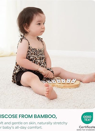 Girl Leopard Tan Smocked Tank Top and Bloomer