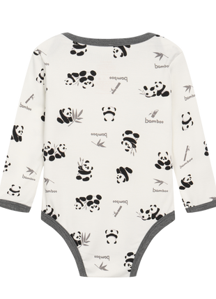 Baby Boy 3 Pack Panda Bodysuits with Long Pants