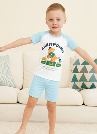 Kids Boy Short Sleeve and Pants Pajama Set