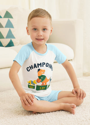 Kids Boy Short Sleeve and Pants Pajama Set