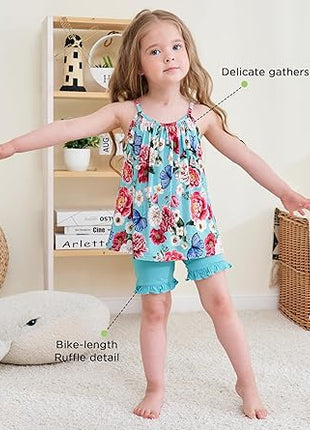 Toddler Girl Tank Top Ruffled Shorts Outfits