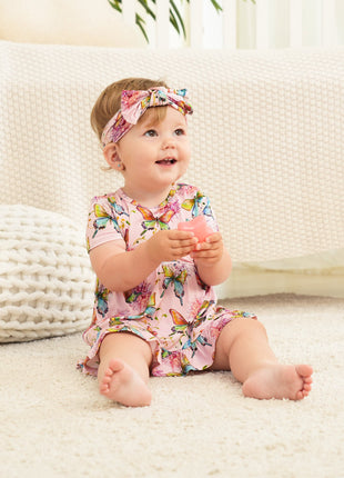 Infant Baby Girl Bodysuit Dress with Hairband Set