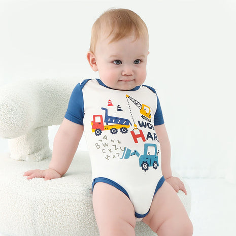 3-Pack Baby Boys Bodysuit Short Sleeve Rompers